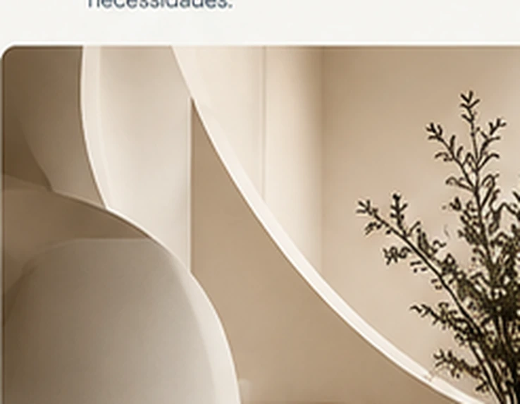Composição ilustrativa de arquitetura minimalista e formas curvas